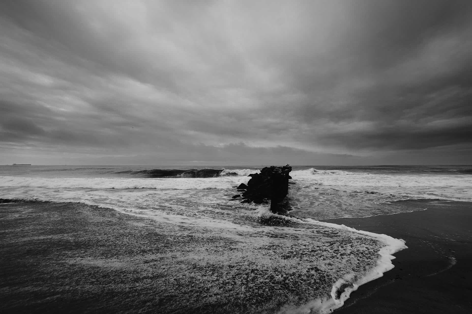 Sturm dunkle Wolken Meer Unwetter