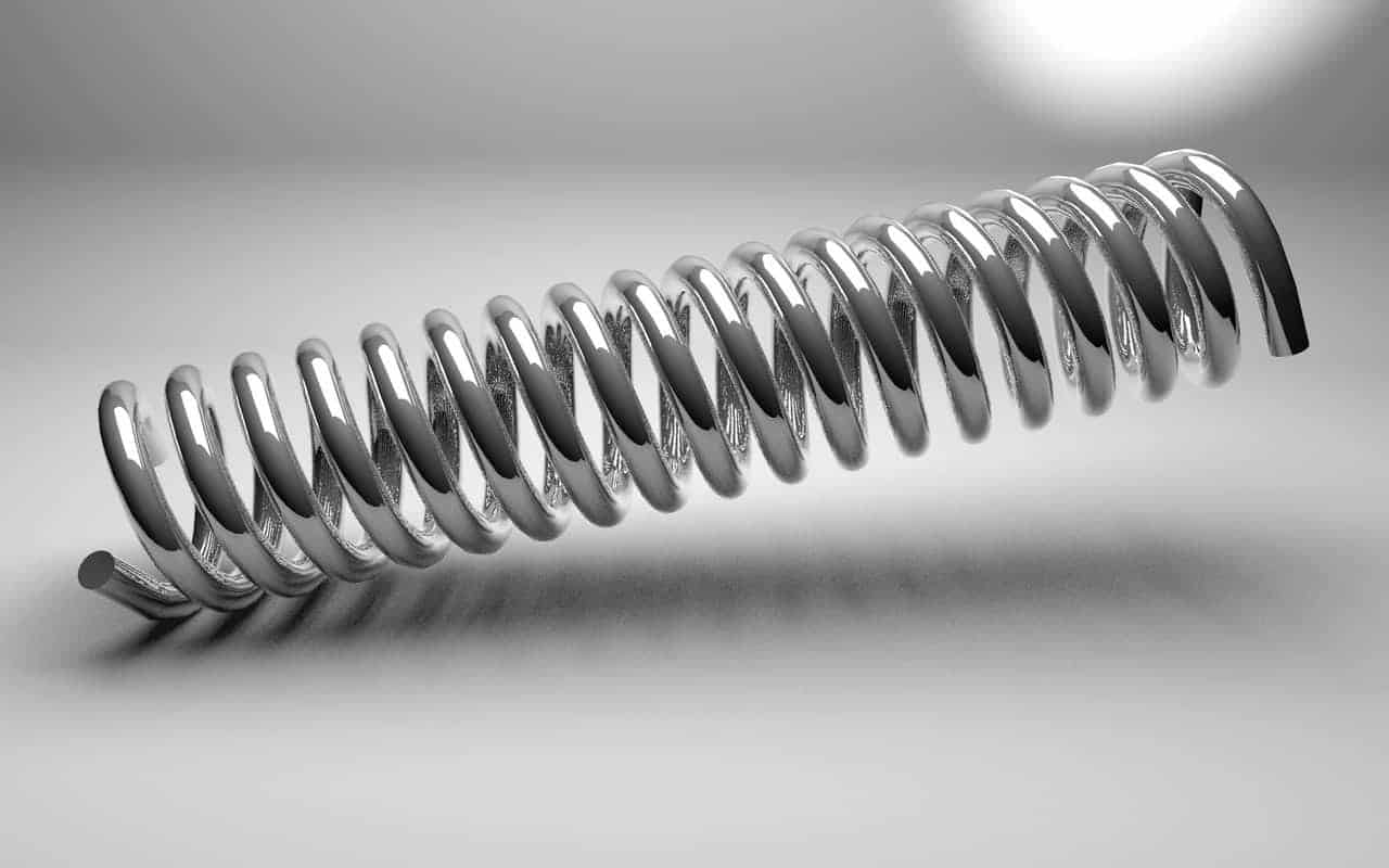 Metal spring as symbol for flexible adjustment in the sense of responsive design of a WordPress template