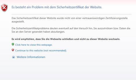 Wenn Besucher eines Corporate Blog beim Klick auf ausgehende Links solche Fehler sehen, dann schafft das nicht gerade Vertrauen. SSL Zertifikat Fehler Internet Explorer 11