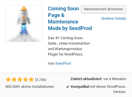 WordPress-Seite offline stellen mit Plugin