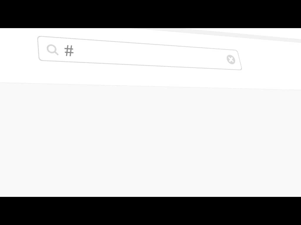Such-Eingabefeld auf einem Display mit einem Hashtag